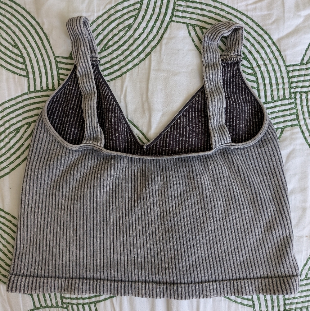Striped Gray Women's Top - Picture 2 of 3